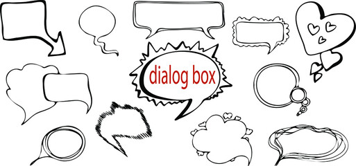 Fototapeta premium set of doodles frames dialog box hand drawn polygonal isolated on a transparent white background