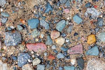 Rocky road with sand