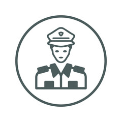 Cop, officer, police gray icon
