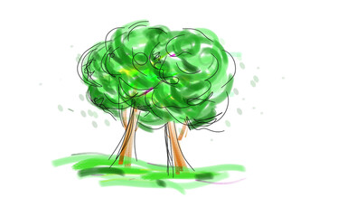 abstract green tree