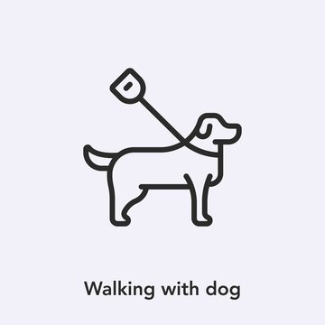 walking with dog icon vector sign symbol