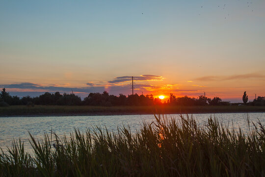 sunset at the gulf, berdiansk spit, ukraine