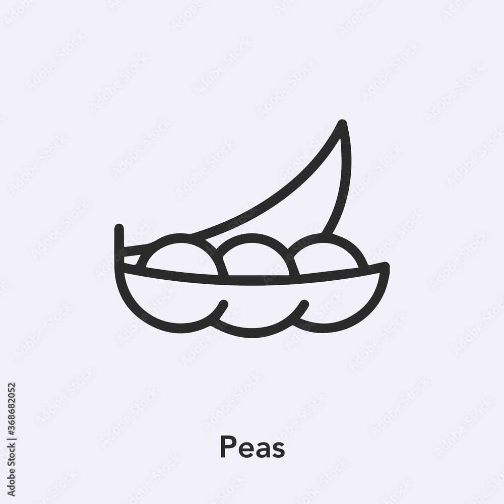 Poster peas icon vector. linear style sign for mobile concept and web design. peas symbol illustration. pix