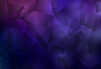 Dark Purple vector shining triangular backdrop. Colorful illustration in abstract style with triangles. Brand new design for your business.