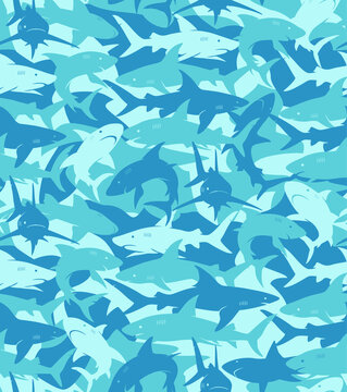 Vector Pattern with sharks