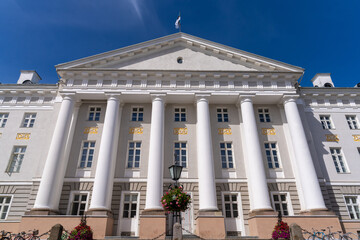 Fototapeta na wymiar Main academic building of the Tartu University, Estonia's oldest and most renowned university