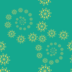 Yellow swirl seamless pattern