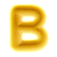 3d Duckling creative cute cartoon fur letter B