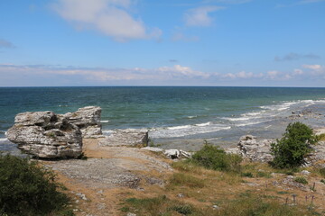 Hoburgen cliff area in the southernmost part of the Swedish island of Gotland, Sweden