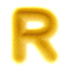 3d Duckling creative cute cartoon fur letter R