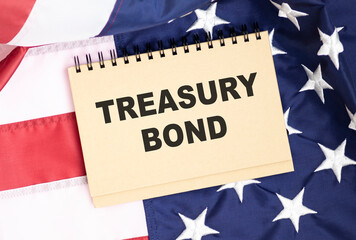 Fototapeta na wymiar Paper with Treasury bonds on a table