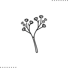 Wild flower vector icon in outlines