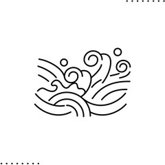Sea waves vector icon in outlines