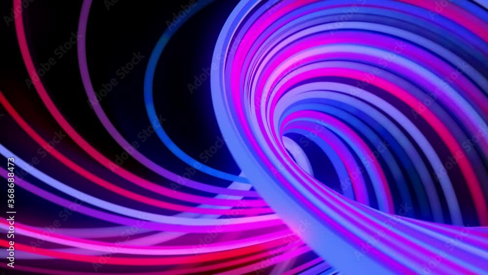 Poster light flow bg in 4k. abstract looped background with light trails, stream of red blue neon lines in 