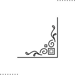 Obraz premium Corner border vector icon in outlines
