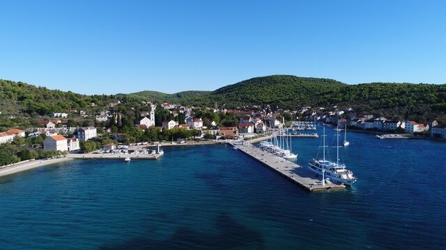 Croatia Zlarin island rom drone view