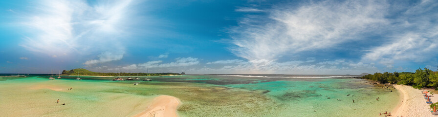 Obraz premium Mauritius Island. Aerial view of beautiful landscape from drone