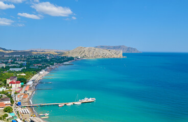 View of the turquoise sea and beaches