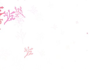Light Pink vector natural pattern with branches.