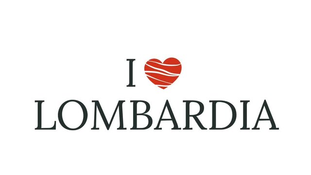 I love Lombardia on a white background. Animated text