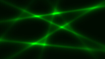 Green laser beams. Abstract background. Vector illustration.