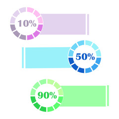 Modern infographic template. Collection of 3 vector circle chart templates