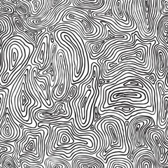 Fototapeta na wymiar abstract black and white curly hand drawn lines seamless pattern map-like for background, wallpaper, label, banner, texture, cover, card etc. vector design.