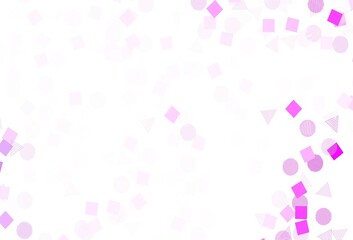 Light Purple, Pink vector pattern with polygonal style with circles.