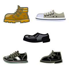 Men's shoes isolated set 