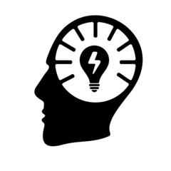 Creative idea in bulb shape as inspiration concept. Vector design element.