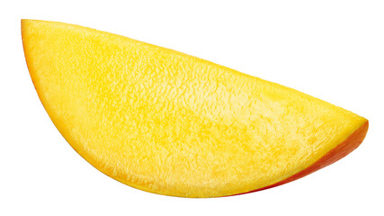 mango slice isolated on white background, clipping path, full depth of field
