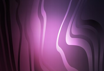 Dark Pink vector background with bent lines.