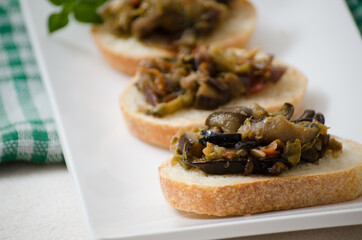 Eggplant and zucchini antipasto.  Appetizer