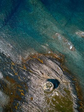 Aerial view of Isola della Pelosa isle in Stintino, Sardinia, Italy.