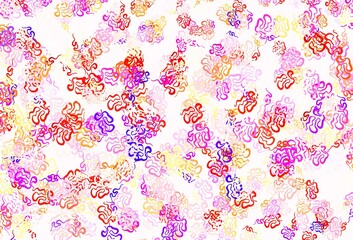 Light Red, Yellow vector background with abstract shapes.