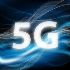 5G themed technology design in dark and blue colours