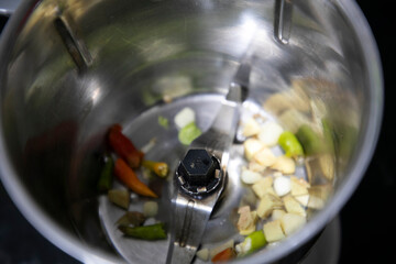 Vegetable Salad saute in Pan with Tomato Brocolli capsicum ready to be prepared for Khow Suey