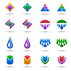 Logo set collection template, Abstract geometric business icon set, Vector illustration Eps 10