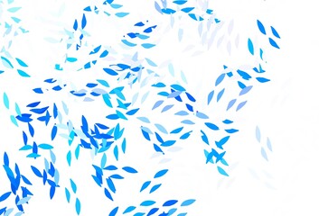 Fototapeta na wymiar Light BLUE vector abstract backdrop with leaves.
