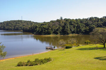 Obraz premium landscape with lake and trees