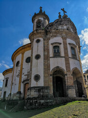 Fototapeta premium Old church from the colonial period of Brazil, in the city of Ouro Preto, Minas Gerais.