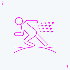 Fototapeta na wymiar Fast Runner Icon Heart Icon Vector Illustration