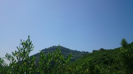 mountain with blue sky