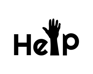 Help vector with the hand icon