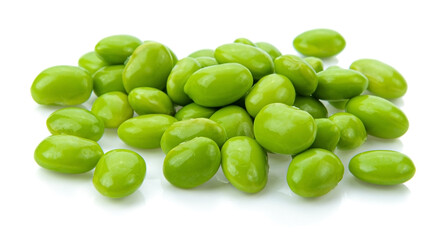 Green soybean isolated on white background