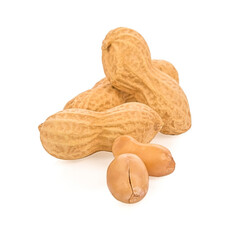 Peanuts isolated on white background,