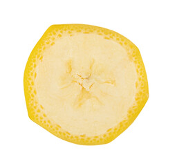 Banana slice isolated on white background