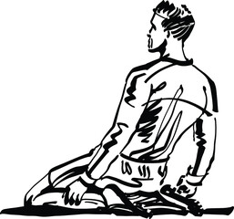 sketch of a footballer