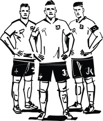 vector illustration of the footballers