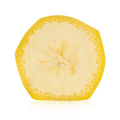 Banana slice isolated on white background